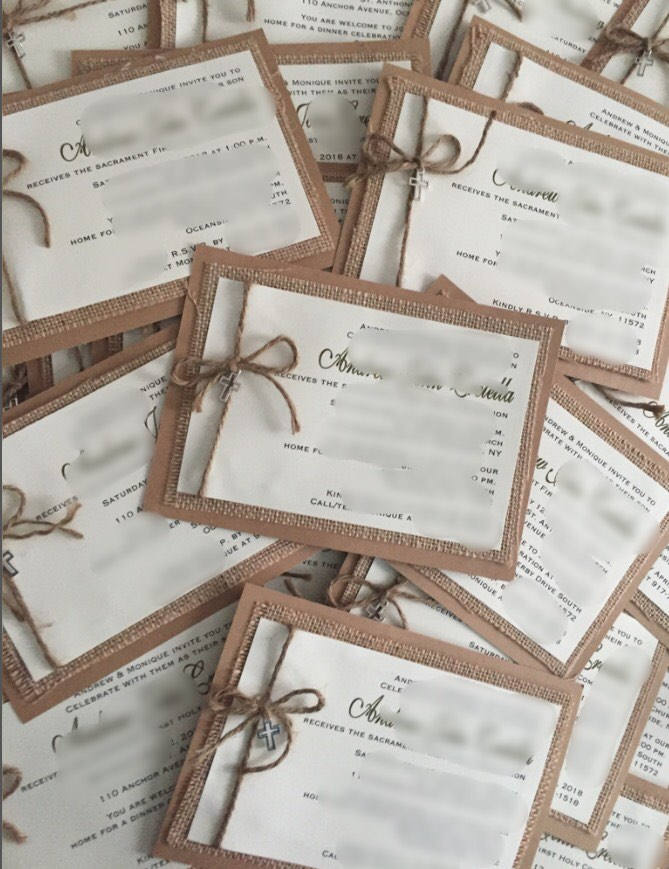 Neutral Natural Rustic Ivory and Burlap Invitation - Image 2